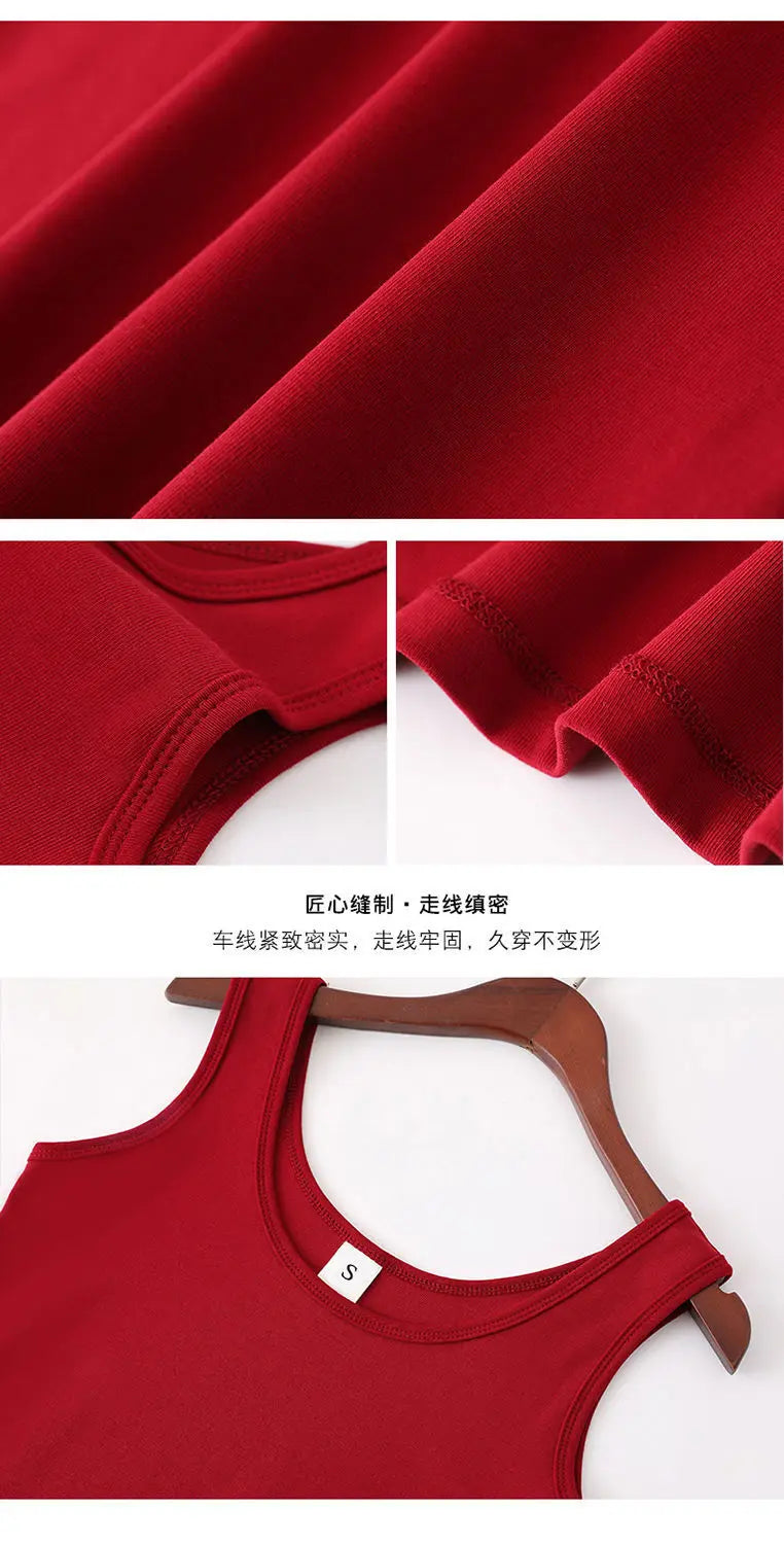 Summer Tank Top Style Dress Women Simple All-match Solid Color Package Hip Slim Sleeveless Dresses Commuting Style Midi Vestidos