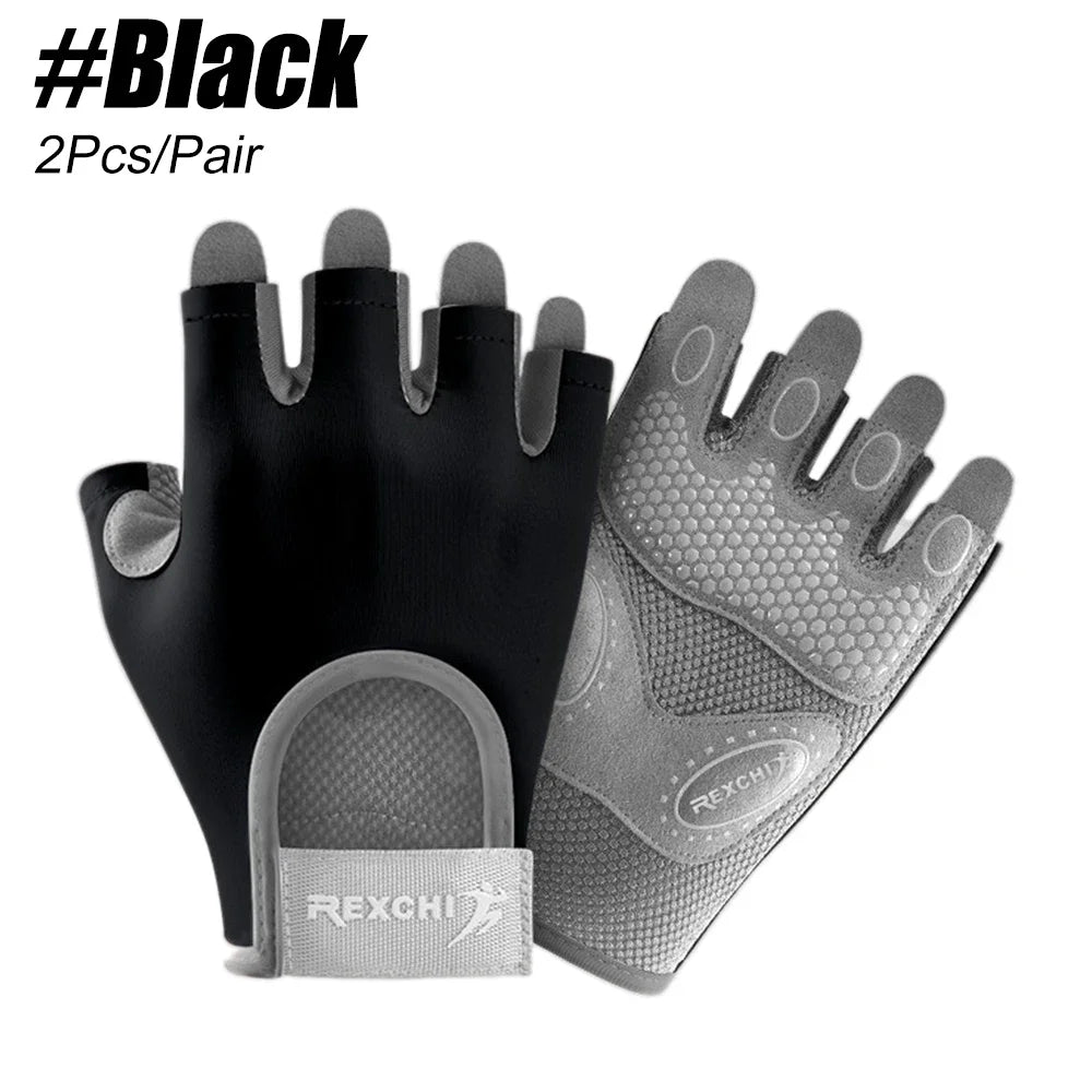 1 Pair Gym Body Building Training Fitness Gloves Sports Weight Lifting Exercise Slip-Resistant Gloves for Women Men Yoga Gloves