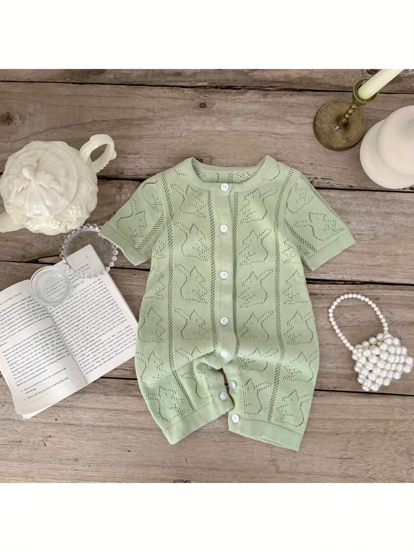 Baby Crawling Clothes, Versatile Newborn Clothes for Boys and Girls, Spring and Autumn Knitted Stylish Romper, Solid Color Jumpsuit