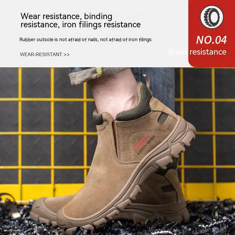 Safety Shoes Men Steel Toe Work Shoes Anti-smash Anti-puncture Indestructible Shoes Protective Boots Construction Work Shoes