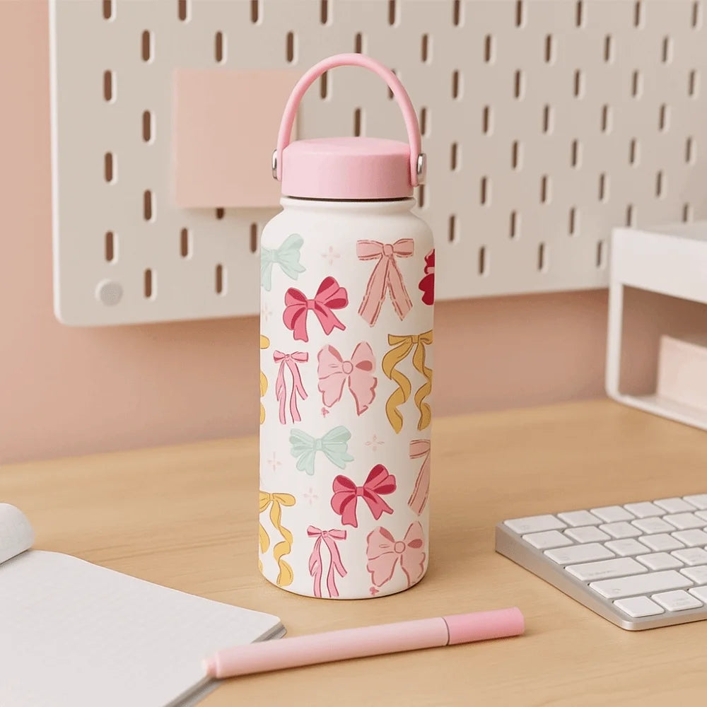 Gift INS Insulated Water Bottle Portable 1L Outdoor Insulated Mug Stainless Steel Leak-proof Thermal Water Bottle Office