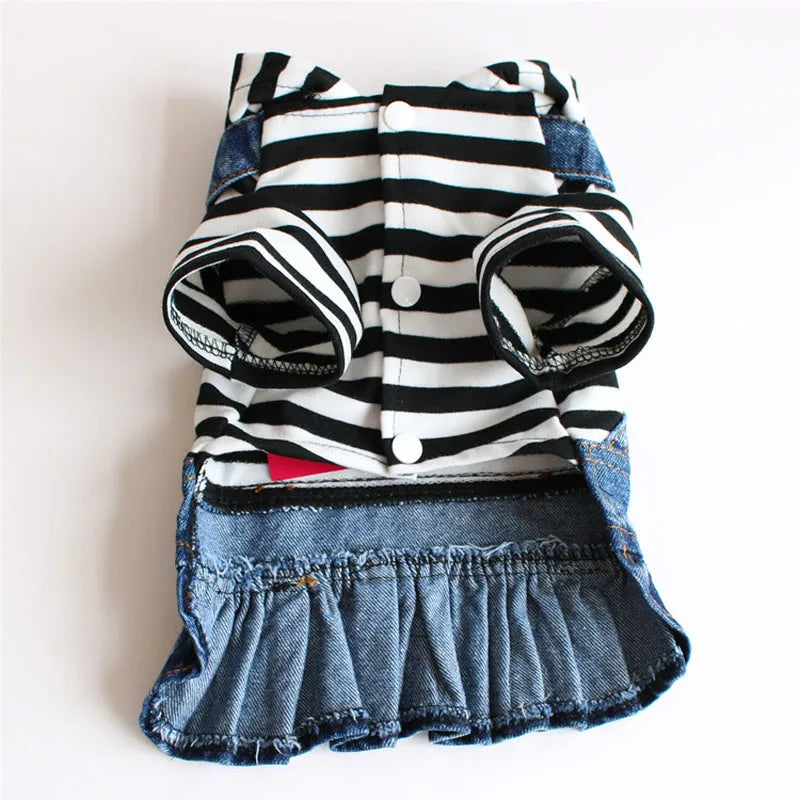 Denim Skirt for Dogs and Cats, Cotton Clothes for Small Dogs, Puppy Hoodie, Skirt for Spring, Chihuahua, Yorkie Outfit