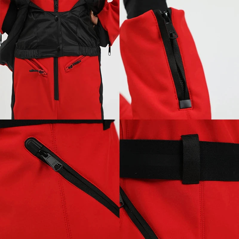Ski Jackets 2025 Mountain Winter Hooded Woman Snowboard Clothes Outdoor Sports Skiing Overcoats Windproof Thermal Snow Tracksuit