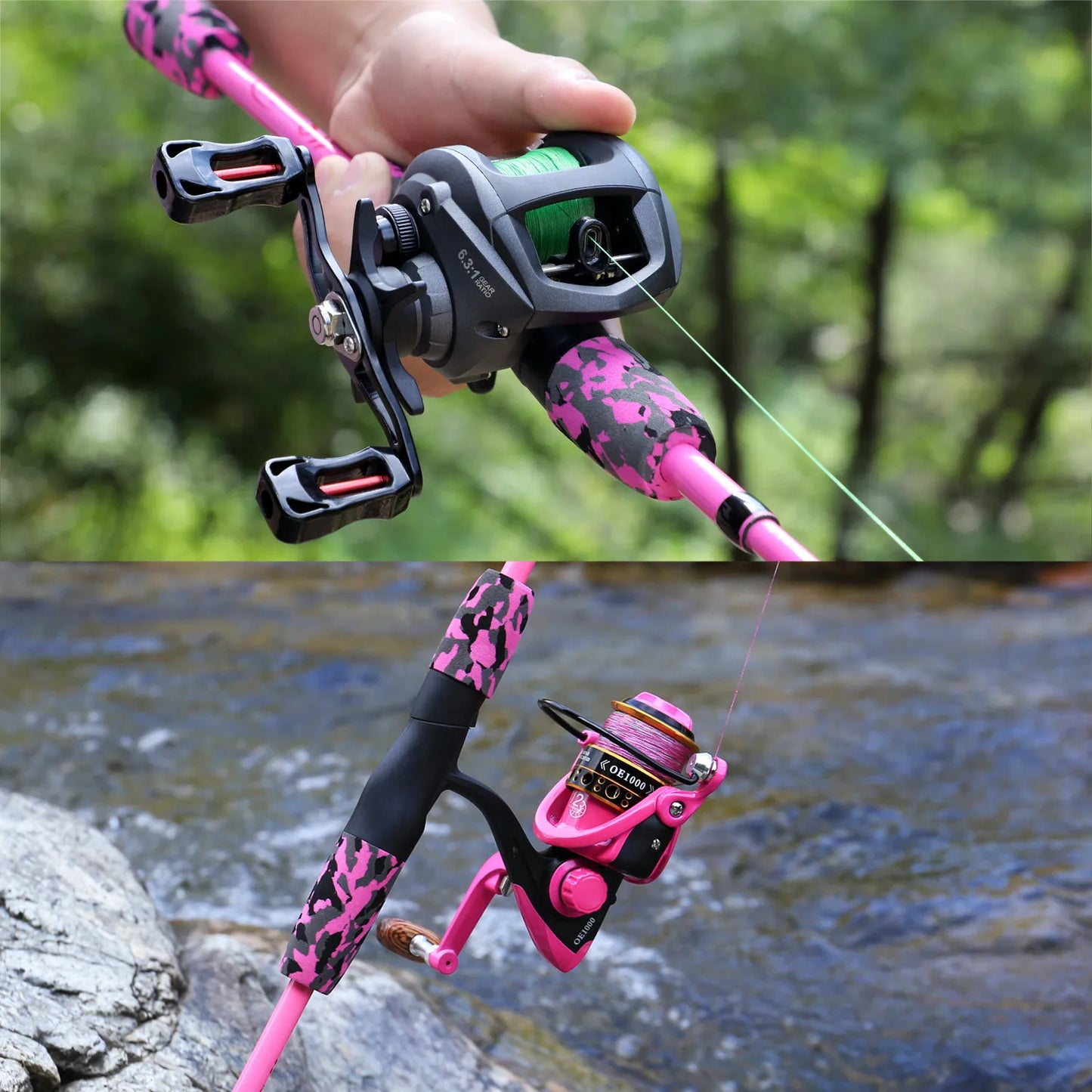 Sougayilang 5 Section Spinning Casting Fishing Rod 1.8M Ultralight Weight Carbon Fiber Poles for Travel Freshwater Fishing Pesca