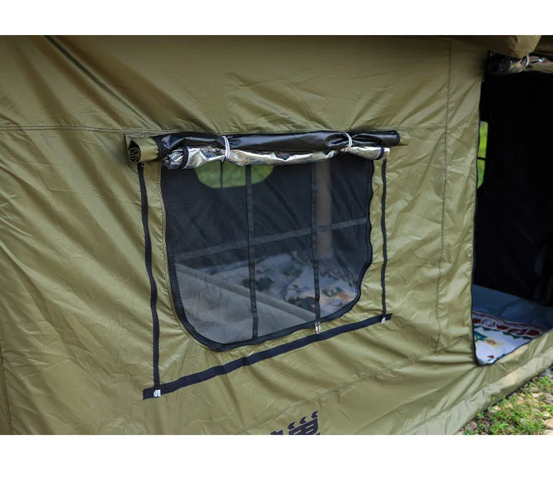 Outdoor Roof House InfIatable Camping Tent For 5-8 Person With Canopy Oxford Cloth