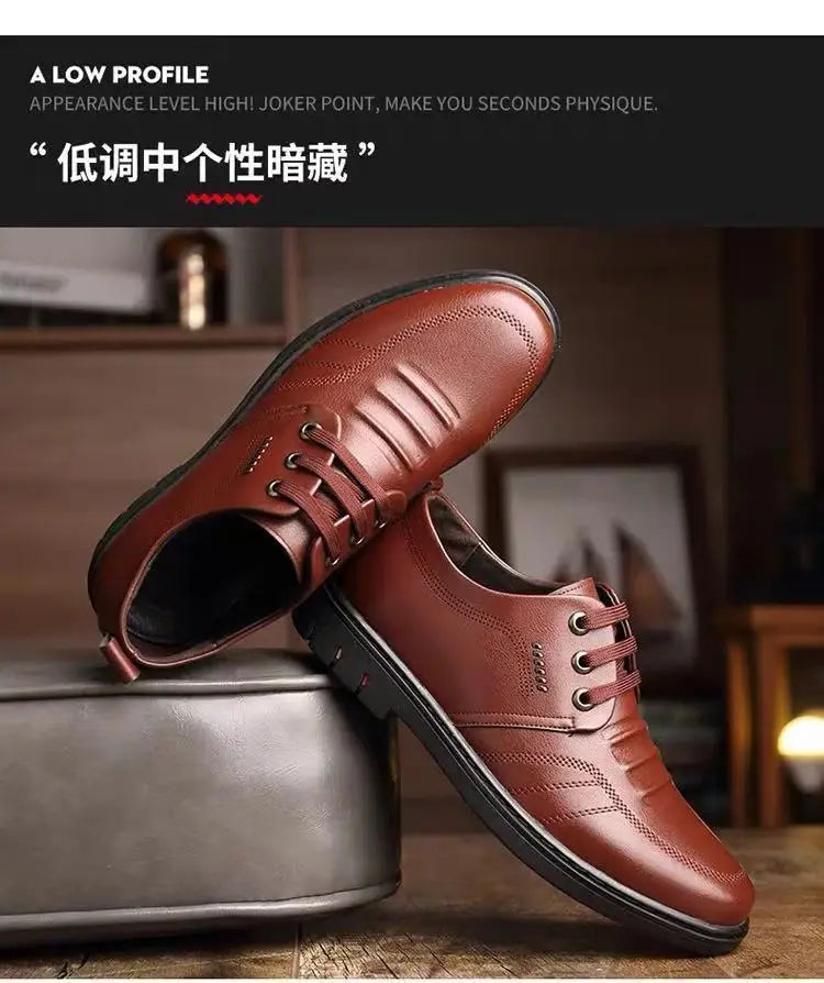Leather Shoes Men's New Business Formal Shoes for Men Autumn Breathable Men's British Korean Pointed Toe Wedding Groomsmen Shoes