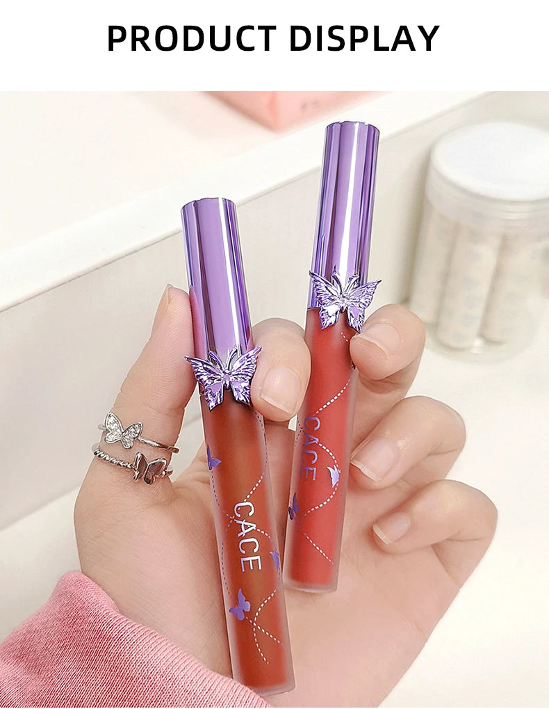 6 Colors Sexy Red Liquid Lipstick Moisturizing Lip Glaze Tint Long Lasting Matte Lip Mud Waterproof Velvet Lipstick Lips Makeup