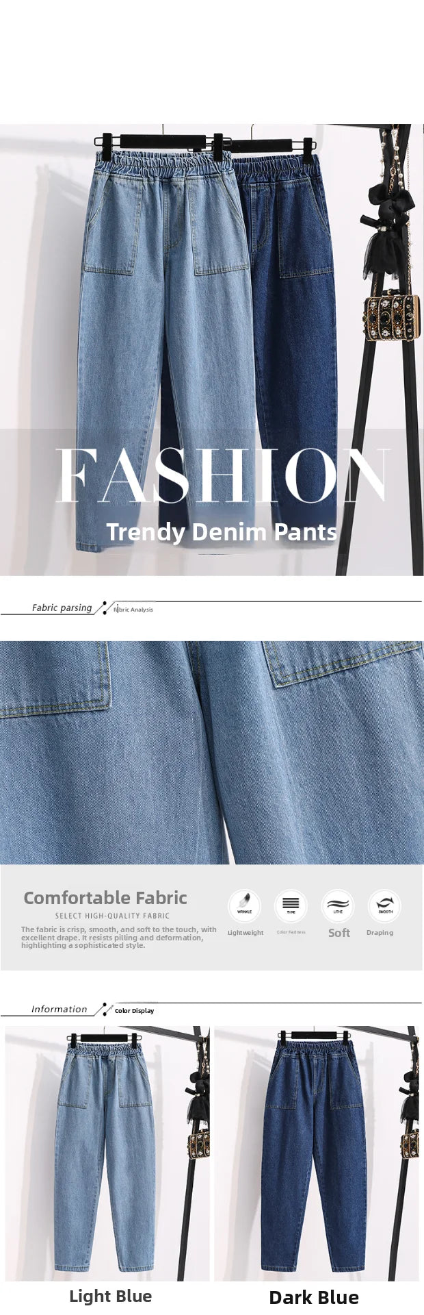 plus Size Denim Trousers High Waist Straight Leg Women's Spring Faion Slimming Long Pants Casual Harajuku Sle Jeans