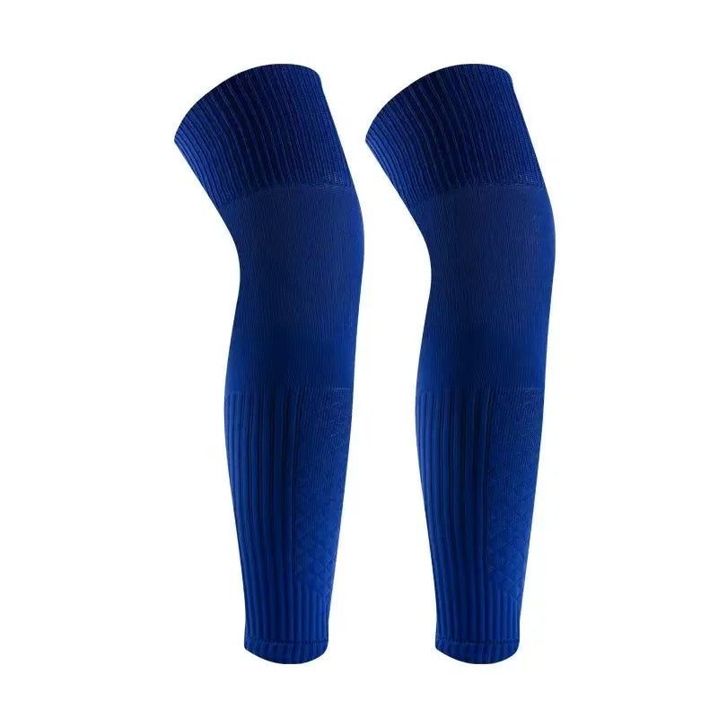 Football protective socks over knees, men's basketball pressure leg covers, knitted breathable, non-foot pressure fixed socks