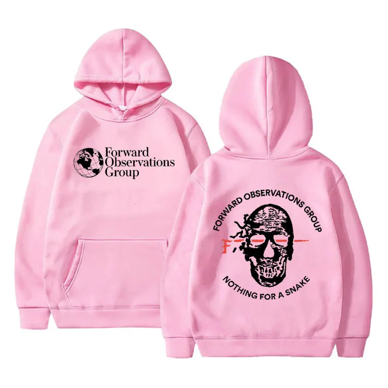 Forward Observations Group Nothing for A Snake FOG Graphic Hoodie Men Women Gothic Skeleton Vintage  Hoodies Streetwear