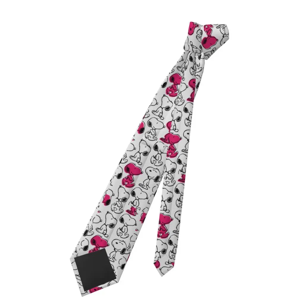 Snoopys & Woodstock Smile Giggle Laugh Neckties Silk 8 cm Neck Tie for Mens Shirt Accessories Cravat Wedding Accessories Office
