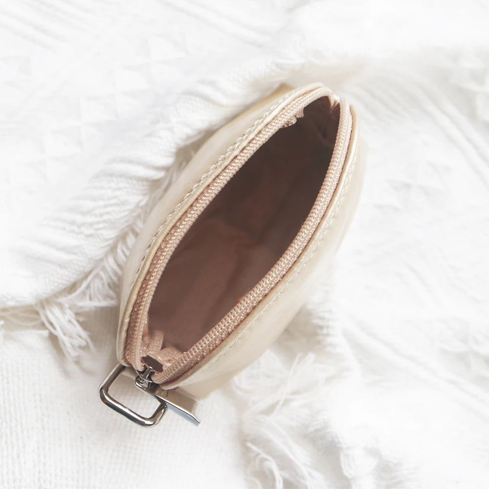 Genuine Leather Woman Coin Purse Luxury Fashion Custom Letter Pouch Mini Key Wallet Luxury Design Earphone Storage Cosmetic Bag