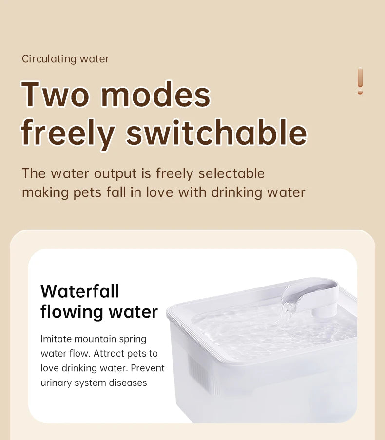 Pet water dispenser, intelligent water feeder, circulating fresh water, purified water filtration, cat and dog water dispenser