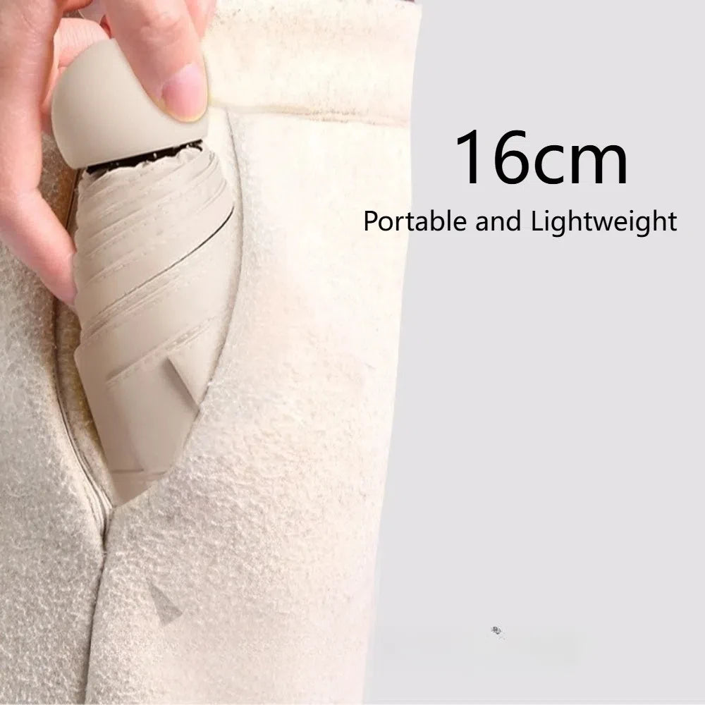 Mini Capsule Folding Umbrella Vinyl with Box Sun Rain Umbrella UV Sunshade Dual Use Protection Travel Accessoreis for Outdoor