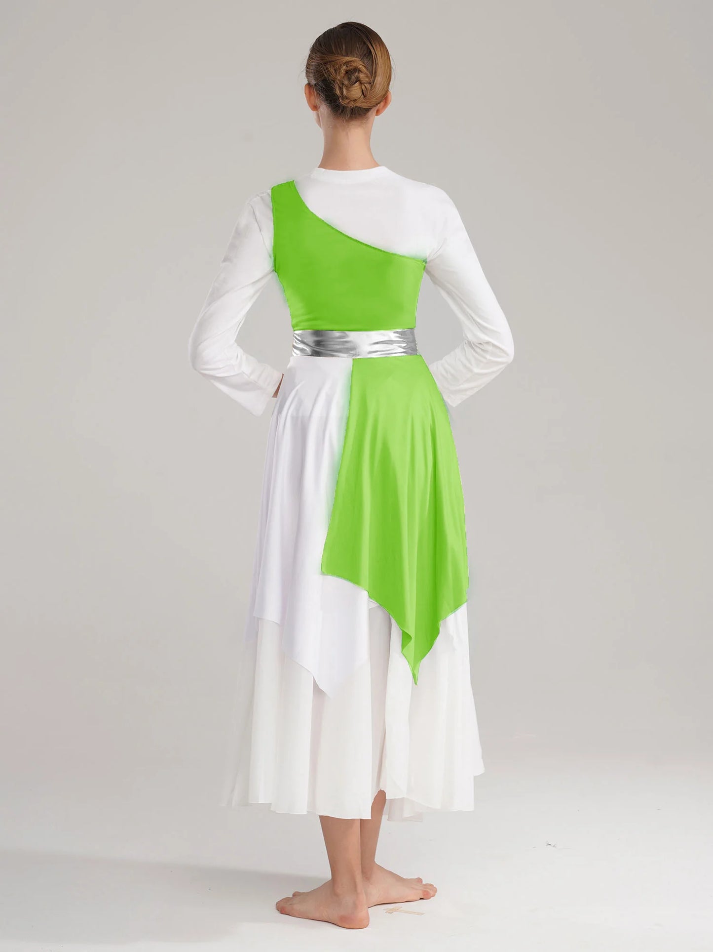 Women Ladies Lyrical Praise Dance Dress Performance Costume Modern Contemporary Celebration of Spirit Dancewear Split Long Dress