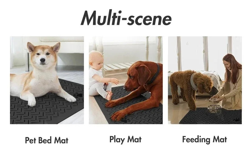 Pet Feeding Placemat For Dogs Cats Absorbent Pets Feeding Mat Waterproof Rubber Backing Quick Dry Pets Food and Water Bowl Pad