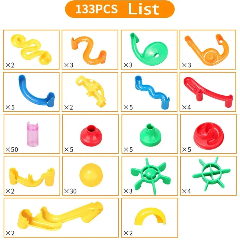 Marble Run Building Blocks Marbles Slide Toys For Children DIY Creativity Constructor Educational Toys Children Gift