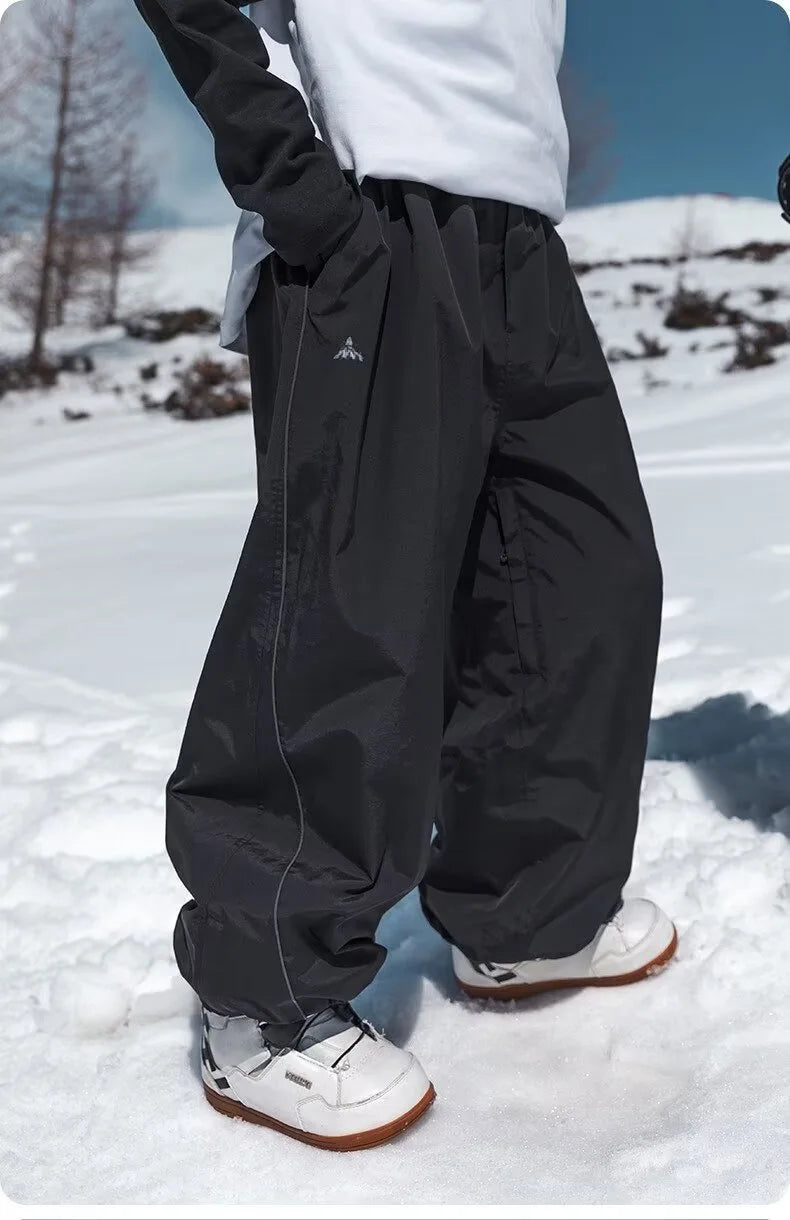 Ski Pants Men's Women's Single Board Waterproof Loose Fit Wear Resistant Professional Double Board Ski Pants