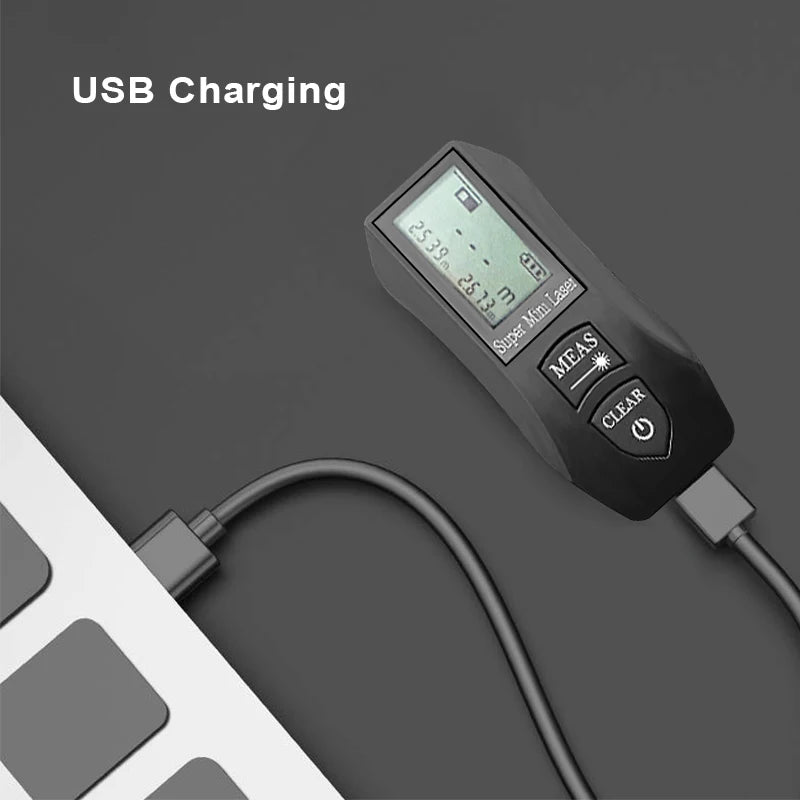 Pracmanu 30m Mini Laser Distance Meter High Precision Digital Laser Rangefinder Usb Rechargeale Construction Tool