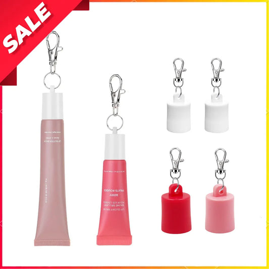 Keychain Holder for Lip Gloss Summer Fridays Lip Balm Holder Keychain - Portable Lipgloss Cap Compatible with Summer Fridays