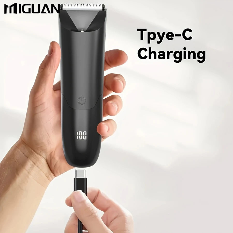 Men's Body Trimmer, Electric Shaver, Electric Inguinal And Hair Trimmer, Ceramic Blade Male Hygiene Shaver