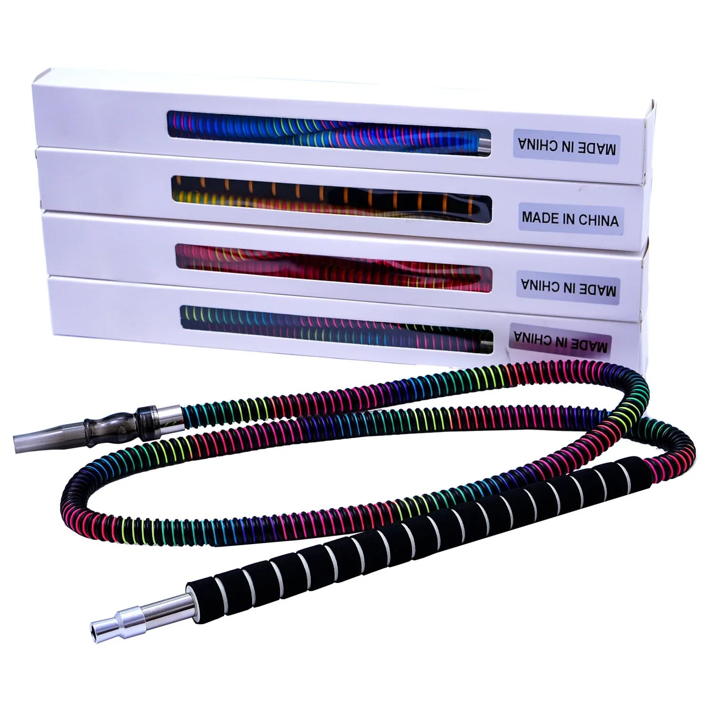 Arabic Shisha Hose with Long Handle Colorful Design for Middle Eastern Durable Nightclubs Hookah Hose