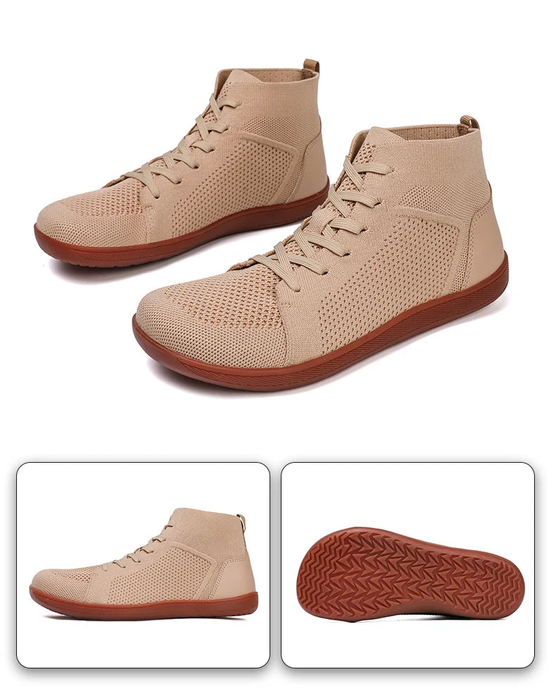 Men's And Women's High Top Barefoot Walking Shoes, Wide Toe Loose Shoes, Suitable For Comprehensive Training In The Gym And Driv