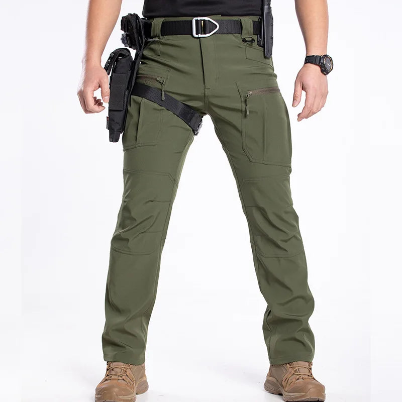 Men's Spring Autumn Tactical Pants Multi Pocket Outdoor Combat Trousers EU Size Waterproof Cargo Travel Sports Military Pants
