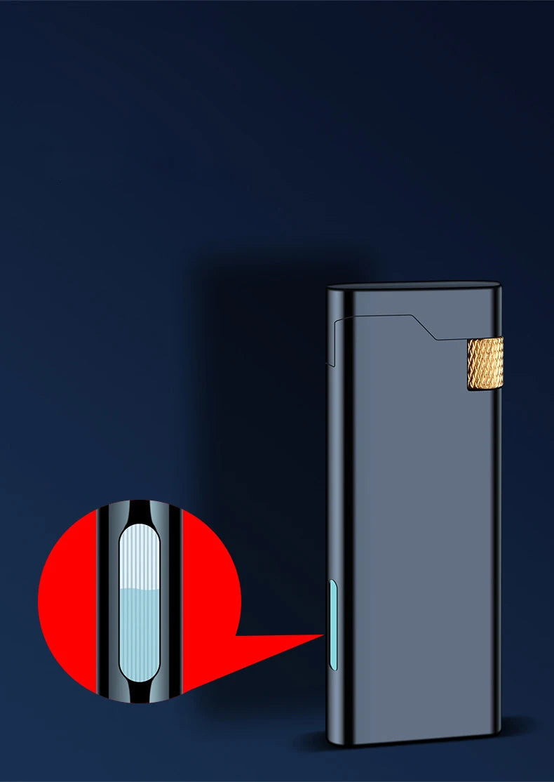 New Personality Portable Metal Slender Wheel Lighter Butane Gas Open Flame Lighter Mini Cigarette Lighter Gadget Men's Gift