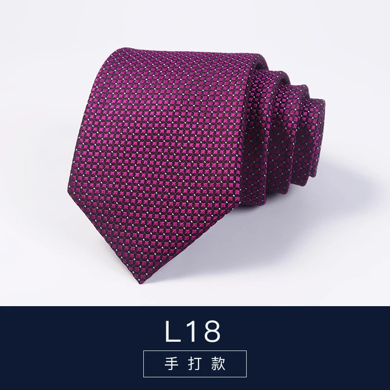 High Quality 100% Real Silk Tie For Men's Business Banquet Formal Shirt Accessories With Fashionable Striped Pattern 8CM Necktie