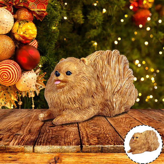 Stable Pet Figurine Home Decor Figurine Realistic Pomeranian Dog Figurines Miniature Pet Statues for Desktop Ornament for Dog
