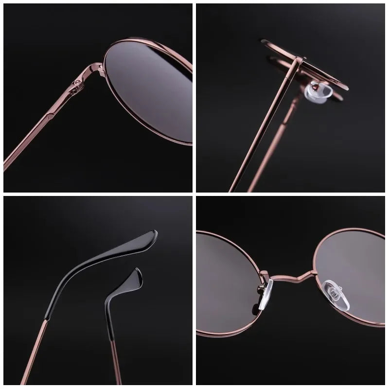 Trendy Round Polarized Sunglasses High Quality Brand Design Vintage Party Men Circle Small Frame Women Yellow Shades Sun Glasses