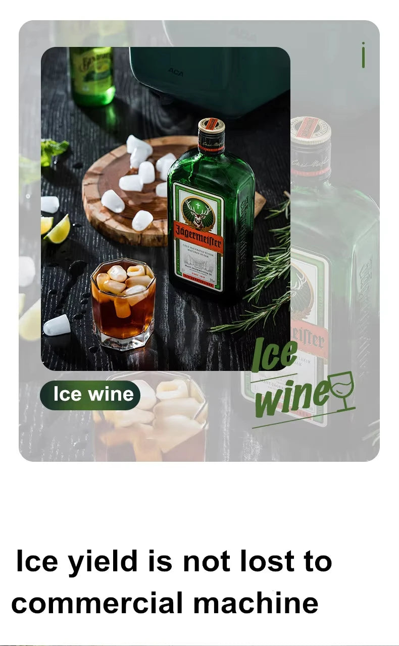 160W Mini Ice Maker - Automatic Home & Commercial Use, Fast Ice Making, Stainless Steel, Easy Clean, for Tea Shop & Bar