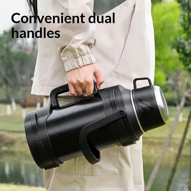Double Wall Vacuum Insulated Water Bottle 1L 316 Stainless Steel Large Capacity with Handle Leak Proof for Car Outdoor Gym