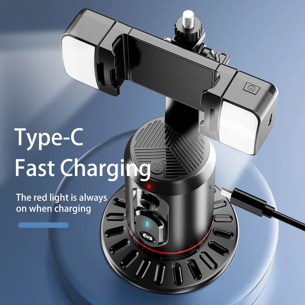 360° Rotation Phone Gimbal Stabilizer with Remote, Desktop Tripod Stand & Auto Tracking for Live Streaming/Vlogging