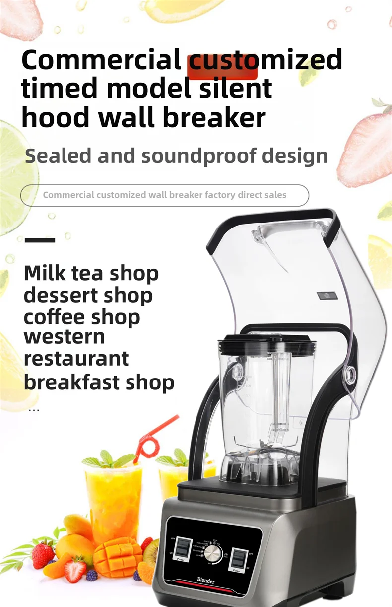 Wholesale 2L Blender for Business Household Smoothie Maker 23000r/min Stainless Steel Blade Restaurant Ice Blender Easy-Clean