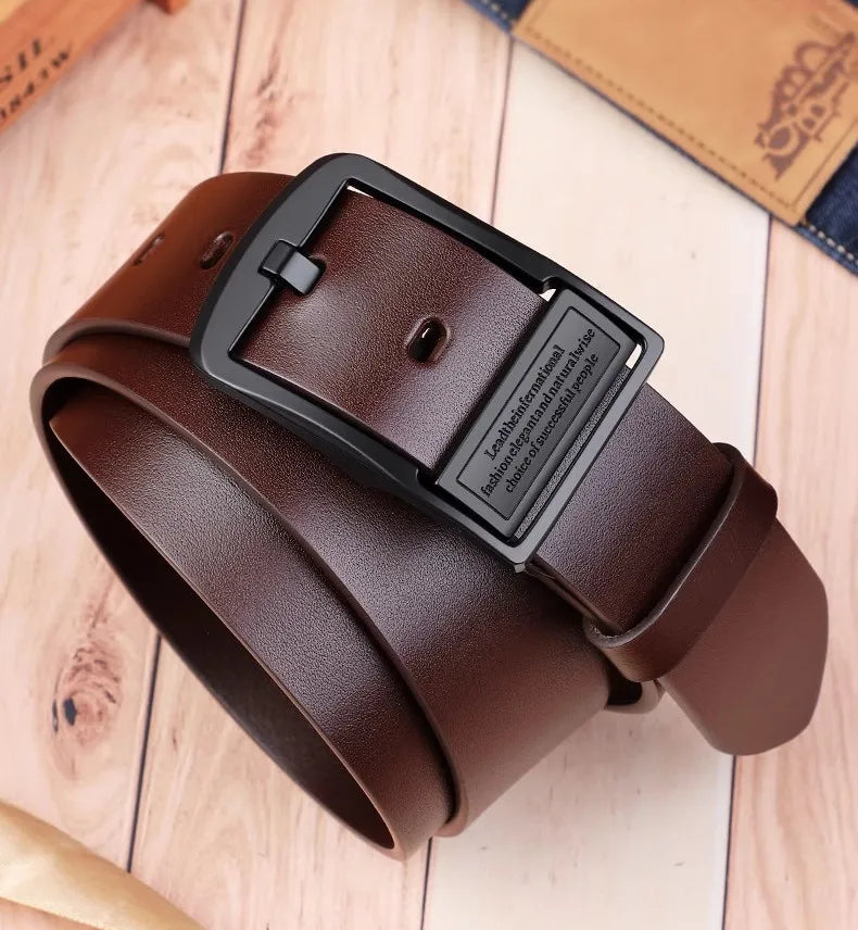 Men's genuine leather business belt - high quality genuine leather suitable for work gatherings formal occasions jeans belt