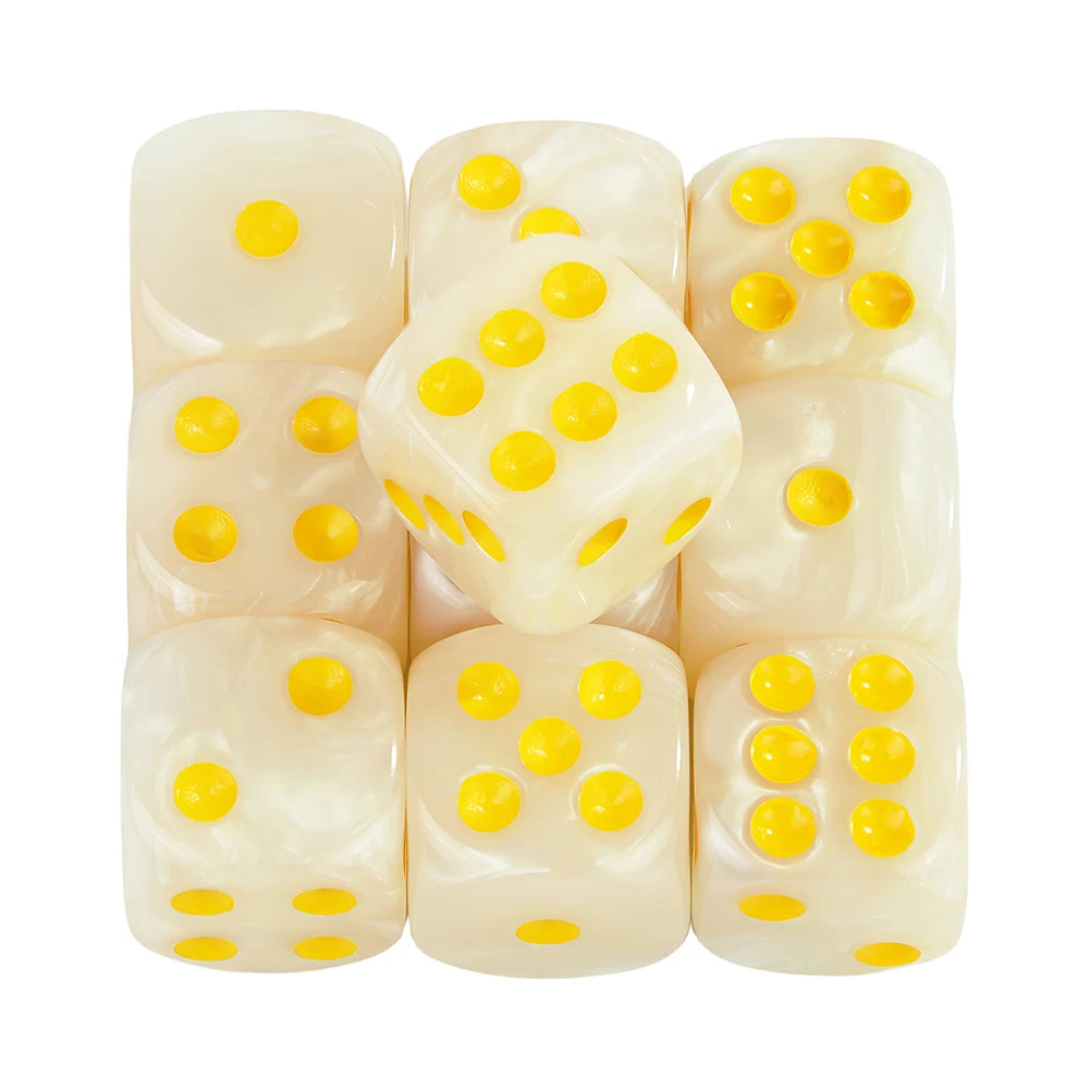 Marble Effect D6 Dice 10pcs 16mm Board Game Dice for Club Party DND RPG Board Game Bar Table Accessories
