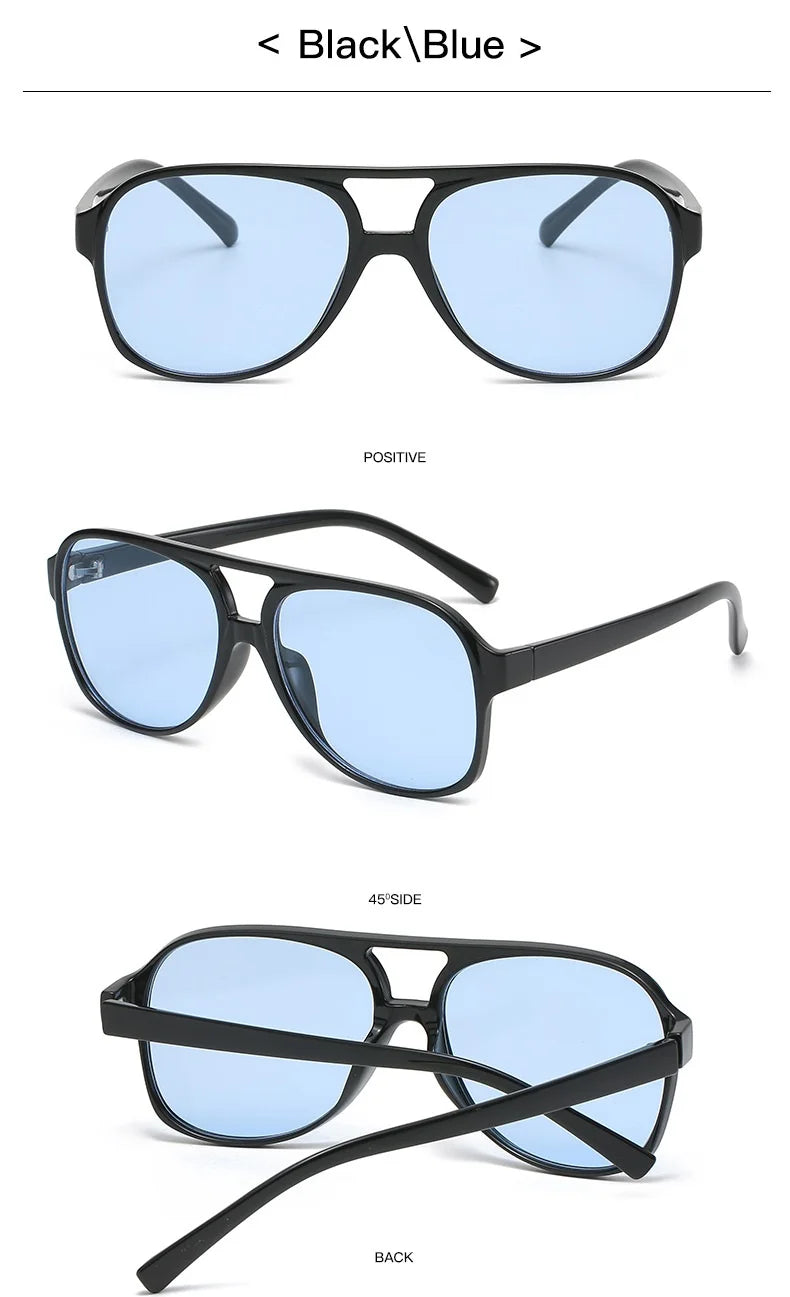 Retro Polarized Sunglasses for Men's Women's Large Frame Classic 90s Vintage Pilot Driving Eyewaer UV400 Protective Sun glasses