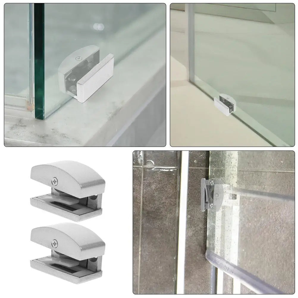 2Pcs Bottom Mount Door Guide Glass Door Stops Sliding Door Guides Shower Door Replacement Parts Hardware Track Bathrooms Bedroom