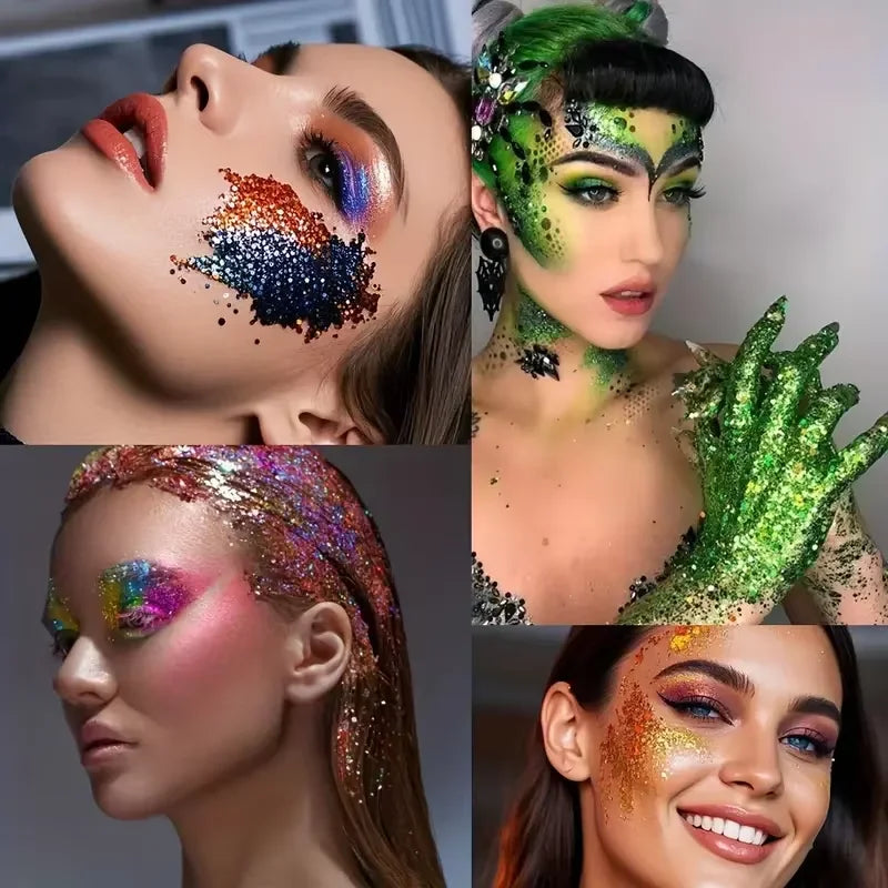 Chameleon Glitter Gel Sequins for Eye & Body Hair Makeup,Long-Lasting Eyeshadow Face Make Up Decorations for DIY Art & Parties