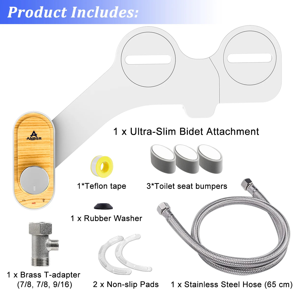 Bidet Attachment for Toilet - Dual Retractable Nozzles Bidet(Hygienic Rear & Feminine Wash) with Adjustable Water Pressure