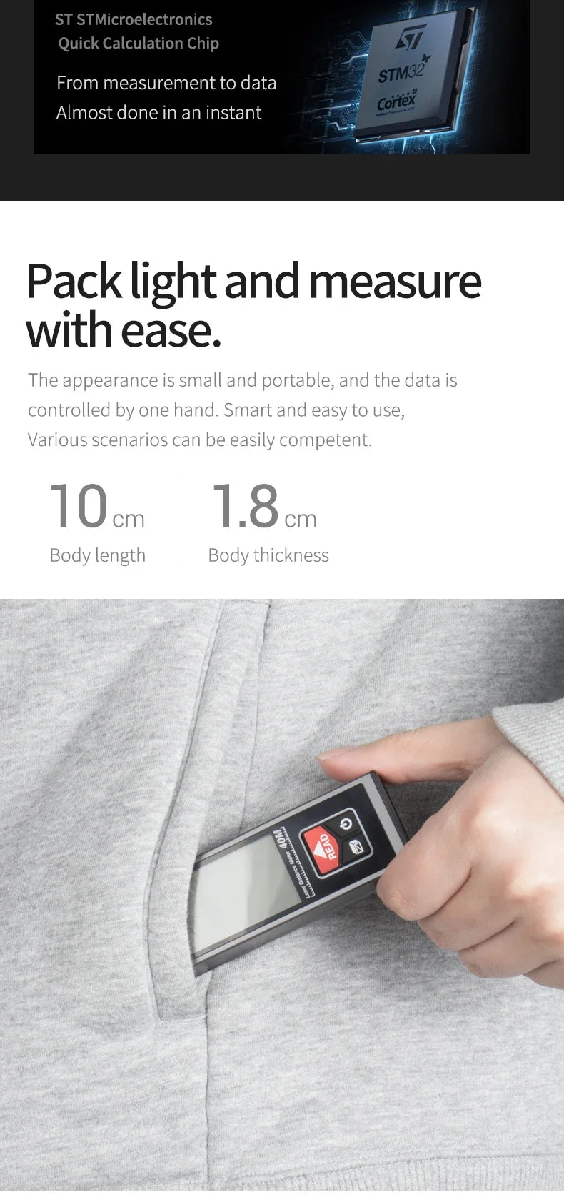 Mini Metal Laser Distance Meter Rechargeable Rangefinder High Accuracy 40M 50M 60M Measuring Tape Construction Measuring Tool
