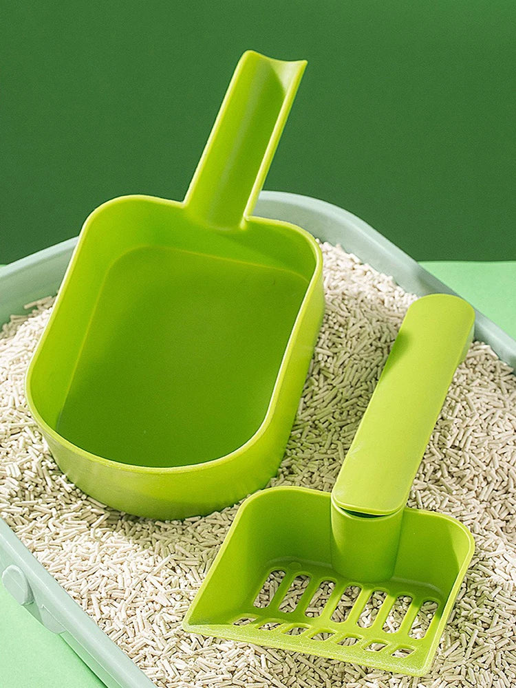Cat Litter Scoop Plastic Cat Litter Shovel With Base Self Cleaning Cat Litter Box Shovel Kitten Toilet Clean Tools Cat Supplies
