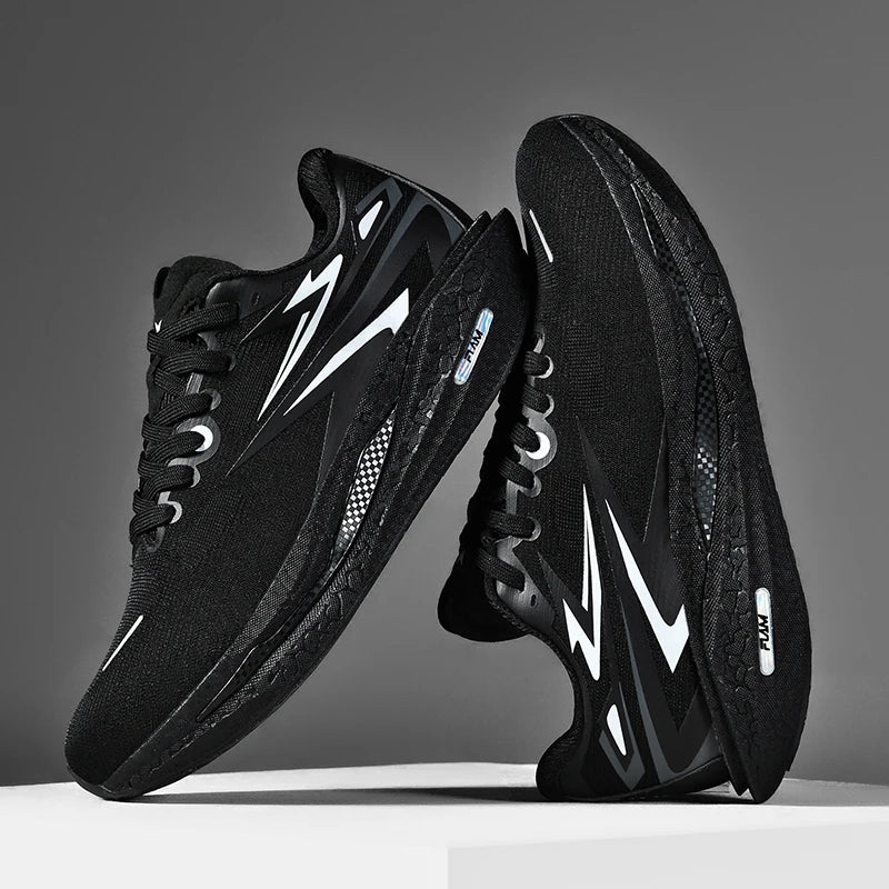 Running shoes for Outdoor use, Fashionable for Both Men and Women, Comfortable and Breathable sports and Casual shoes. black 10