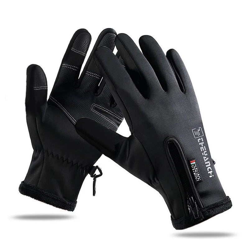 Outdoor Winter Gloves For Men Waterproof Thermal Fleece Lined Resistant Touch Screen Non-slip Motorbike Riding Mountaineering
