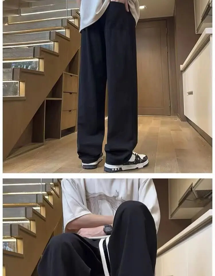 Pants Men's Summer Quick-drying Straight-leg Casual Pants for Teenagers Trendy Loose Thin Sports Wide-leg Trousers Y2k Shorts