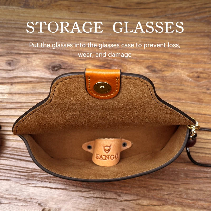 Genuine Leather Eye Glasses Bag for Eyeglass High Quality Handmade Causal Glasses Case Sunglasses Protector Pouch