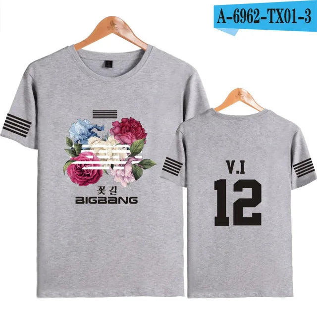 BIGBANG T Shirt Kpop G DRAGON T.O.P T Shirt Women Men Summer Short Sleeve Tee Korean Popular Fashion Gdragon Clothes For Fans