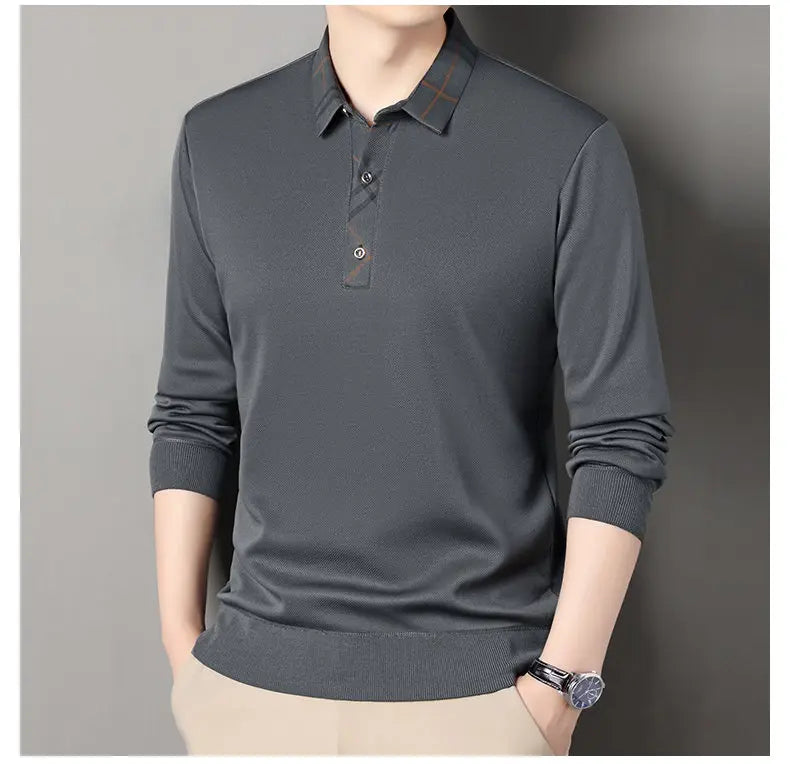 Winter Pullovers Men Knit Polo Shirts Fashion Fleece Lined Polo Sweaters Jumper Thick Knitting Polo Shirts